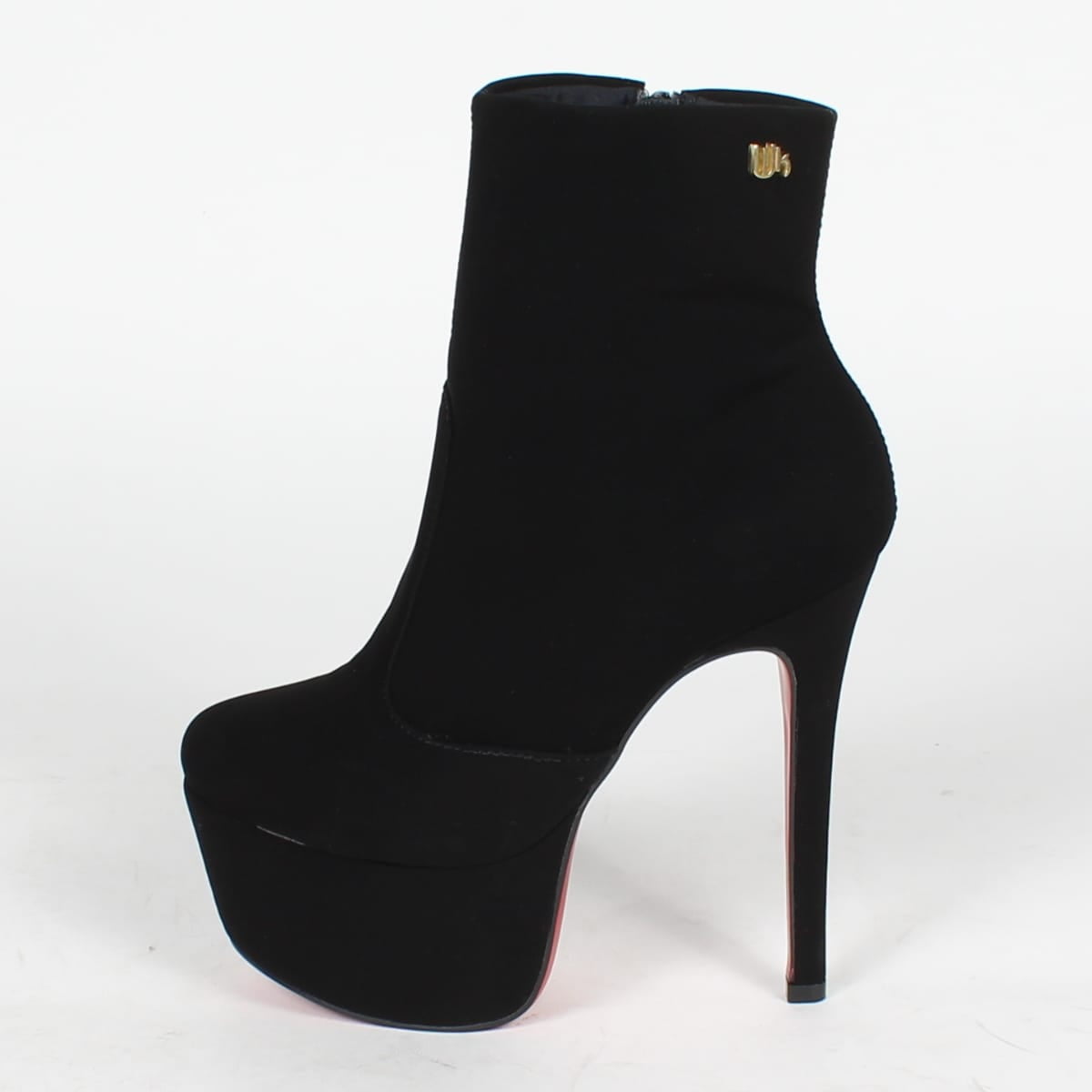 Ankle Boot Week Shoes Salto 15 Nobuck Preto (FORMA MENOR)