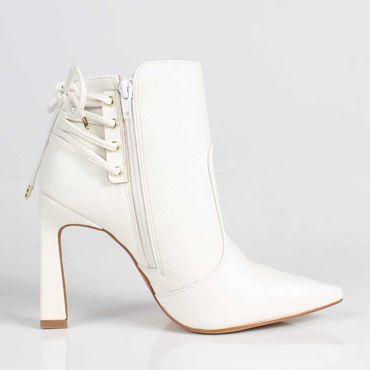 Vizzano Salto Baixo Bota Branca Cano Curto Vizzano Bota Cano Baixo