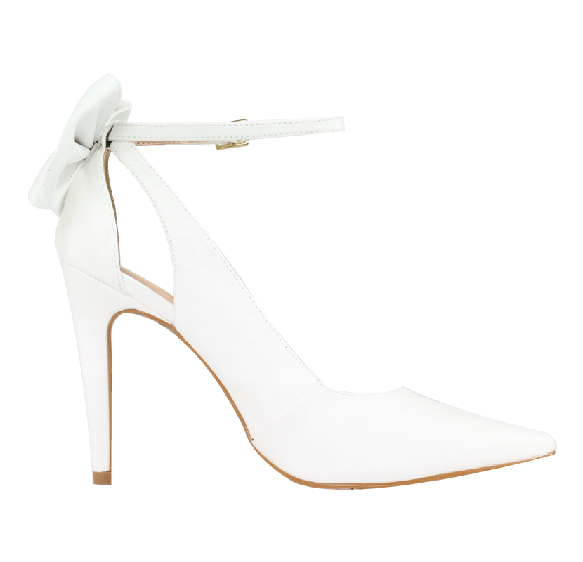 Scarpin Salto Alto Laço Traseiro Branco | Lançamento 2020 | Week Shoes