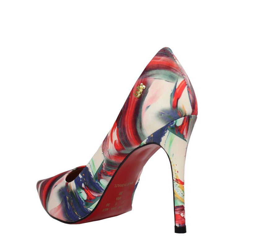 scarpin colorido salto alto