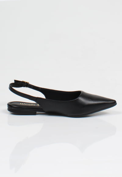 Sapatilha Mule Slingback Week Shoes Bico Fino Preto - Cópia (1)