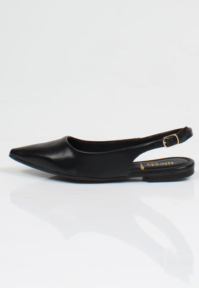 Sapatilha Mule Slingback Week Shoes Bico Fino Preto - Cópia (1)