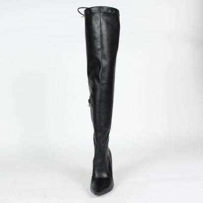 Bota Over The Knee Salto Alto Week Shoes Preto FORMA PEQUENA