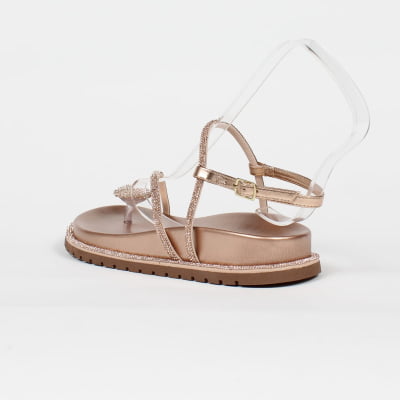 Sandália Papete Plataforma Birken WK Dedo Strass Conforto