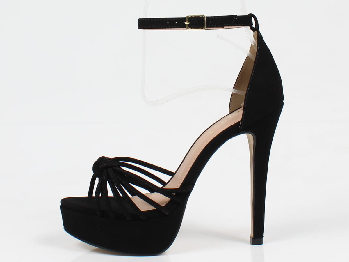 Sandália Salto Alto Meia Pata Week Shoes Nó de Tiras Preto
