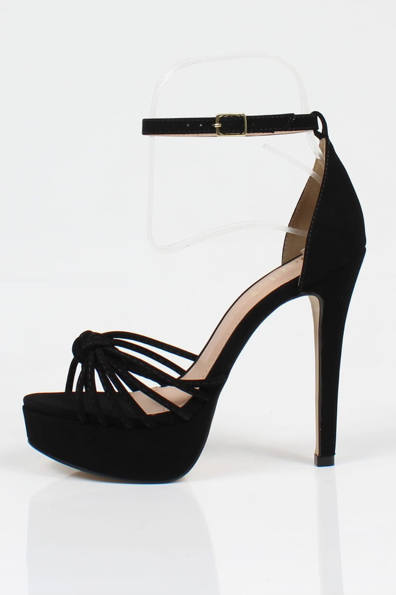 Sandália Salto Alto Meia Pata Week Shoes Nó de Tiras Preto