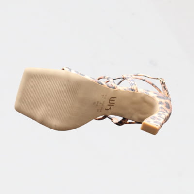 Sandália Salto Alto Wk Tiras Animal Print