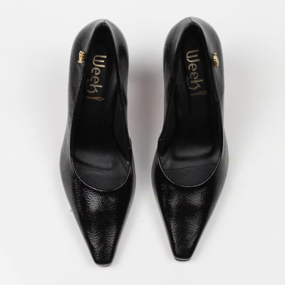 Scarpin Salto Alto Preto Sola Vermelha Week Shoes