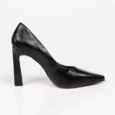Scarpin Salto Alto Preto Sola Vermelha Week Shoes