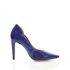 Scarpin salto alto week shoes verniz  azul royal