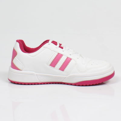 Tênis Feminino Casual Week Shoes Branco e Pink